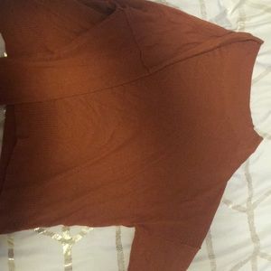 Orange mock neck sweater